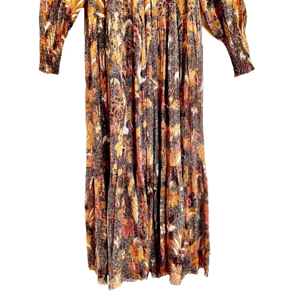 Ulla Johnson Constantine Metallic Bobo Floral Ruffle Maxi Dress High Neck 2 - Picture 7 of 12